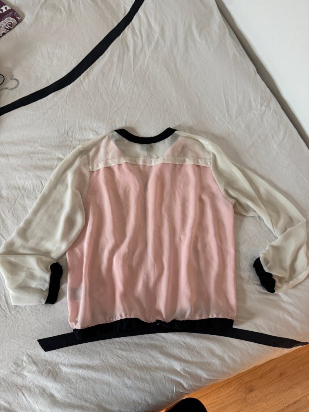 Mossimo Supply Co. Blush Pink Colorblock Bomber Jacket Sz L - Picture 8 of 9